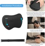 Car Neck Pillow Adjustable Up and Down Style 2 Pack,Car Headrest Pillow for Neck Support Relieves Driving Fatigue, Soft Memory Form and Ergonomic Design Fits Most Heights and Car Seats (Black) - Image 9
