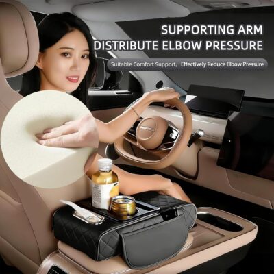 TourKing Car Armrest Cushion,5-in-1 Center Console Cover,Arm Rest Cover for Car,Car Armrest Storage Box, Tissue Box Slot, Phone Slot for Sedans, Car Accessories Interior Organizers for Most Cars - Image 7