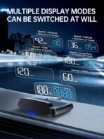 Head Up Display for Cars HOBS, Moman OBD2 Gauge Car HUD Digital GPS Speedometer with Projection Reflector Hudway Drive KM/H MPH Multiple Alarms for Most Cars with OBDII/EUOB After 2008 - Image 5