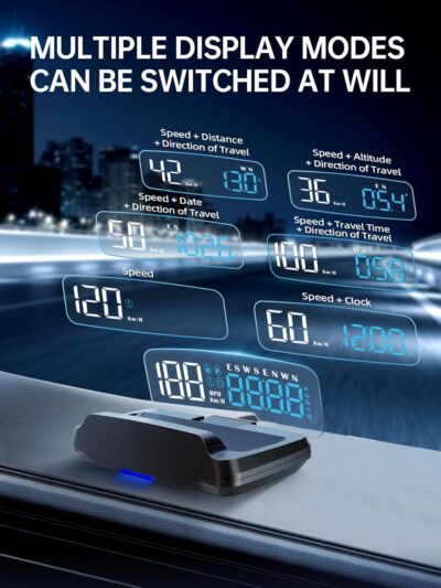 Head Up Display for Cars HOBS, Moman OBD2 Gauge Car HUD Digital GPS Speedometer with Projection Reflector Hudway Drive KM/H MPH Multiple Alarms for Most Cars with OBDII/EUOB After 2008 - Image 5