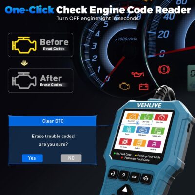 OBD2 Scanner Diagnostic Tool, Check Engine Light Car Code Reader with Reset, Battery Tester, Live Data, Freeze Frame, I/M Readiness, Car Scanner Diagnostic Tool for All OBDII Car After 1996 - Image 5