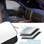 Front Windshield Sunshade fit for F150 2015-2020 UV Ray Reflector Foldable Car Shade Automotive Windshield Sunshades Ford F150 Accessories Windshield Sun Shade |Keeps Your Vehicle Cool| - Image 5