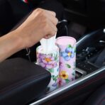 200 Sheets Car Tissues Holder with Facial Tissues 3-ply Travel Tissue Tubes 4 PK Tissues Box Container Perfect Fit for Car Cup Holder Cylinder (Pink) - Image 4