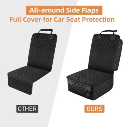 PETICON Waterproof Front Seat Car Cover 2 Pack, Full Protection Dog Car Seat Cover with Side Flaps, Nonslip Scratchproof Captain Chair Seat Cover Fits for Cars, Trucks, SUVs, Jeep, Black - Image 4