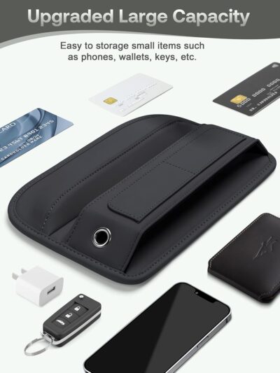 Universal Fit Premium Leather Car Seat Gap Filler Organizer, Center Console Organizer with Card Slots, Clever Gifts for Car SUV Truck Owners (Black, 2 Pack) - Image 8