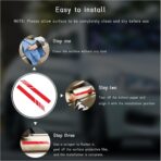 Kewucn 2PCS Car Rear View Mirror Stickers, Waterproof Auto Side Rearview Mirrors Decal Stripes, Universal Anti-Collision Striped Automotive Warning Stripes for Most Vehicles (Red) - Image 3