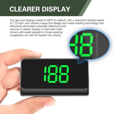 1 PC Car Heads Up Display, Universal High Definition Windshield Speedometer Projector, Car HUD Digital Speedometer, for Most Cars, Trucks, SUVs (Green #2) - Image 3