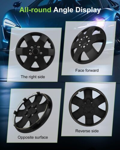SCITOO 4pcs Set of 15-Inch Black Hubcaps can be Easily Installed on Car Truck SUV,Suitable for a Variety of Models,Beautiful and Rust-Proof - Image 2