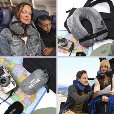 Cabeau Inflatable Travel Pillow – Air TNE – Adjustable, Lightweight, and Supportive for Sleeping on Airplanes, Trains, and Cars– Customized Fit and Compact Carrying Case (Royal Blue) - Image 8