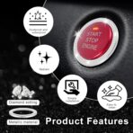 LivTee 2 PCS Crystal Double Rhinestone Car Engine Start Stop Decoration Ring, Bling Car Interior Accessories for Women, Push to Start Button Cover Sticker, Automotive Decals, White - Image 5