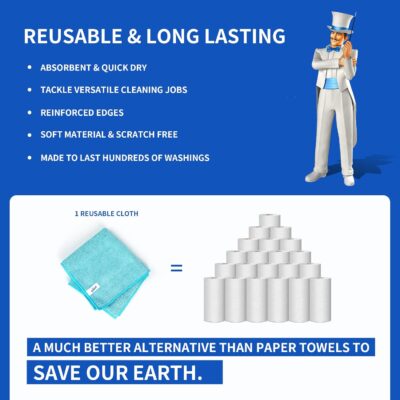 MR.SIGA Microfiber Cleaning Cloth,Pack of 12,Size:12.6" x 12.6" - Image 4