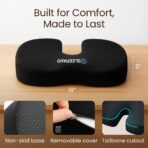 Sleepavo Office Chair Cushion - Seat Cushion for Tailbone Pain Relief - Butt Pillow for Coccyx, Sciatica, and Lower Back Pain - Orthopedic Chair Pad for Lumbar Support in Office Desk, Car, Airplane - Image 3
