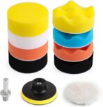 3 Inch Drill Buffing Pad, 11 Pcs Car Foam Polishing Pads Kit, Drill Buffer Polisher Attachment Buffing Kit for Car Polishing, Waxing, Sealing Glaze