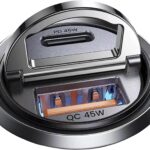 MRGLAS 90W USB C Car Charger Fast Charging,[Invisible Design] All Metal Car Charger USB C PD45W+QC3.0 Dual Port Cigarette Lighter Car Adapter for iPhone 17 16 Pro Max Plus 15 Samsung S26 S25 Ultra