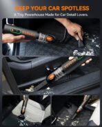 Car Vacuum, Handheld Vacuum Cordless with 21000Pa Powerful Suction & 3 Modes, 4-in-1 Portable Hand Held Mini Vacuum Cleaner Rechargeable, Ultra Light for Car Home Office (Black) - Image 6