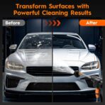 Cordless Pressure Washer, 6-in-1 Nozzle Portable Battery Powered Pressure Washer Handheld with 2 Battery Powered, 18bar Portable High Pressure Cordless Power Washer for Car/Floor/Patio Cleaning(black) - Image 5