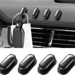 4 PCS Car Mini Hooks, Self-Adhesive Multifunctional Hanging Car Storage Hooks on Dashboard, Universal Vehicle Hook Stickers for Keys Mask Charging Cable, Car Accessories (Glossy)