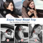 Really Cozy Car Headrest Pillow, Car Neck Pillow for Driving with Adjustable Strap, 100% Memory Foam and Breathable Removable Cover, Ergonomic Design - Car Pillow for Neck Pain Relief(Linen gray, 1PC) - Image 5
