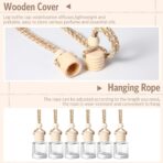 BBTO 100 Pcs Car Air Fresheners Diffuser with Wooden Cap Empty Aromatherapy Diffuser Clear Fragrance Holder Pendant Hanging Perfume Fresheners Bottles for Car Decor(Classic,Clear) - Image 4