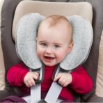 Upgraded 2 in 1 Baby Travel Pillow, Adjustable Straps, Banana Shape Baby Neck Head Support Pillow Stroller Insert Cushion for 4 Months Up Kids, Toddler Grey - Image 8