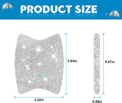 Mandark 8PCS Bling Car Door Handle Protector, Crystal Rhinestone Vehicle Door Bowl Protective Sticker, Glitter Anti-Scratch Auto Decor Decals Accessories, Universal for SUV, Sedan, Truck (White) - Image 2