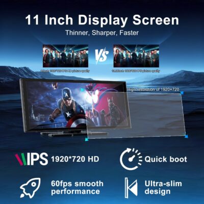 Upgraded 11" CarPlay Screen for Car, Built-in Net-Flix/YouTube/TikTok and Other Apps (No Mirroring Needed), Wireless Car Stereo for Apple Carplay & Android Auto with HD Backup Camera,OTA Updates - Image 5