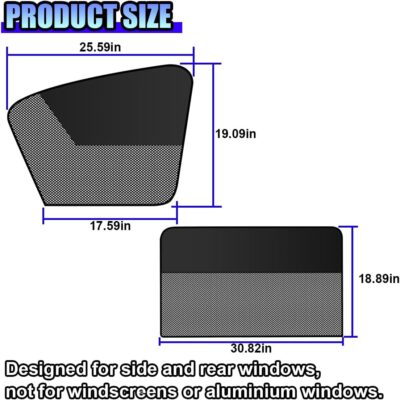 Car Window Shades, Magnetic Side Window Sun Shade Curtain, Half Blackout & Half See-Through UV Protection & Heat Blocking Car Window Screen, Vehicle Sun Shades for Driver Passenger (4PCS) - Image 2