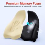 Benazcap X Large Memory Seat Cushion for Office Chair Ergonomic Cushions Butt Pillow for Pressure Relief Sciatica & Pain Relief Memory Foam for Long Sitting for Gaming Chair and Car Seat - Image 5