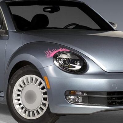 TOMALL 2Pcs Car Headlight Eyelashes Vinyl Stickers Waterproof Personality Cute Decoration Fake Eyelash Decals for Car Truck Headlamp Headlight (Pink) - Image 6