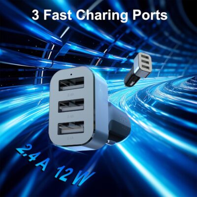 Bluetooth Car Adapter, AUX Bluetooth Adapter for Car/Home Stereo/Hands-Free Calls, Bluetooth Aux Adapter with 3 Ports USB Car Charger, Support Dual Connection/Mic/Noise Reduction Isolator - Image 6