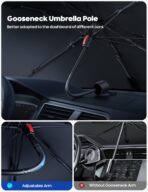 Lamicall Car Windshield Sunshade Umbrella - Foldable Car Windshield Sun Shade Cover, 5 Layers UV Block Coating, 52"x31" Front Window Heat Insulation Protection, for Auto Sedan, SUV Windshield - Image 6