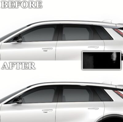BOGAR TECH DESIGNS for Cadillac Lyriq 2023-2026 Side Window Chrome Delete – Precut Vinyl Trim Overlay, Gloss Black Blackout Appearance - Image 3