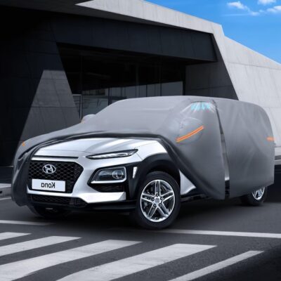 Waterproof Hyundai Kona(2017-2026) Car Cover with Breathable Vents, [2026 Upgrade] Premium Covers with Cotton Liner and Zipper Door, Sun Rain Snow Dust Uv Protection.(Gift with Towel) - Image 8