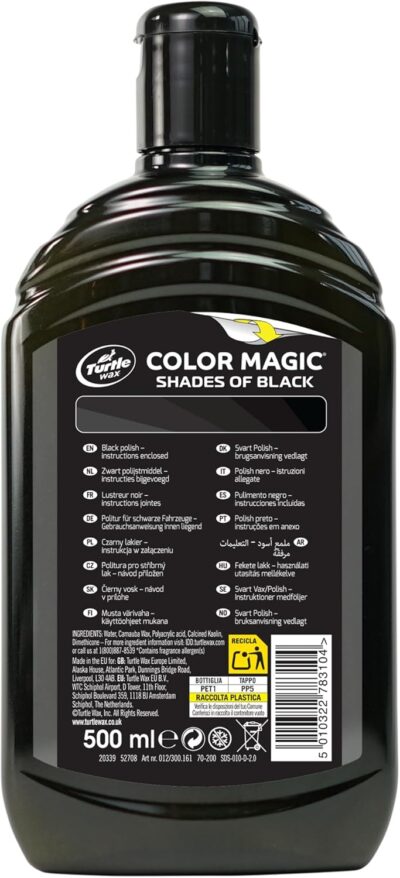 Turtle Wax 52708 Color Magic Car Paintwork Polish Restores Colour & Shine Black 500ml - Image 2