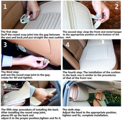 Suninbox Car Seat Covers Universal Car Seat Covers Pads Mat,Buckwheat Hull Bottom Seat Covers for Cars,Cooling Seat Covers Breathable Comfortable Ventilated (Beige Front Seat) - Image 7