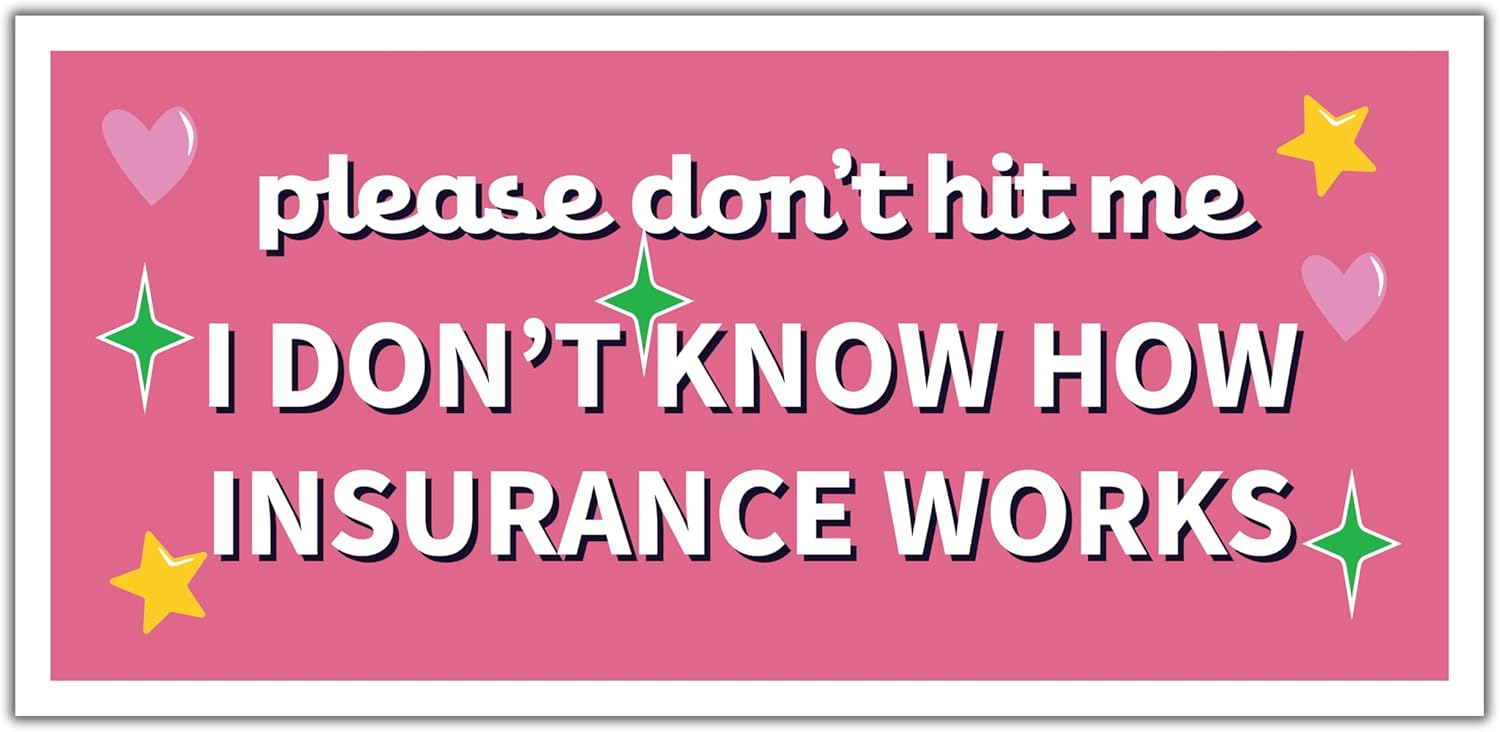 71FWvXcSdvL._AC_SL1500_.jpg THATS IT – Please Dont Hit Me I Dont Know How Insurance Works Stickers – Vinyl Bumper Sticker for Car, Van, and SUV – Waterproof Decal for Waterbottle – Indoor and Outdoor Use – Cup Decal – TI - 315 - Image 1