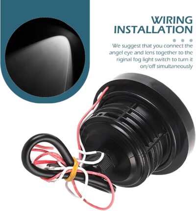 2 PCS Car Fog Light, 3" Angel Eye LED Fog Lamp, Super Bright Round Daytime Running Light Bulb, Universal for Most Cars Suvs (White) - Image 3