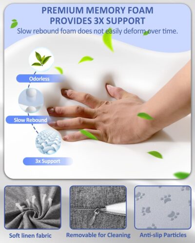 Seat Cushion with Back Support,Lumbar Support Pillow for Office Chair,X Large Memory Foam Chair Cushions for Sciatica Tailbone Pain Relief Coccyx Pad for Wheelchair, Car, Home, Office, Desk - Image 4