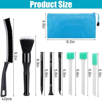 XANGNIER Car Detailing Kit Interior,Car Cleaning Interior Cleaner Brush Kit Tool,Car Care Detail & Clean Supplies Accessories Kits,Suitable for Auto,SUV,Truck,Sedan,Dashboard,Panel,10 Pcs Tools Sets - Image 7