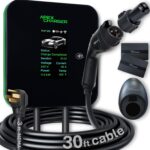 MACH 2:Fast Level 2 EV Charger 48 amp Garage-pro wall-Mount. Electric Vehicle Charging Station 4 Nema 14-50 Outlet. J1772 car Connector. Key Accessories: 30ft Cable & Tesla NACS evse Portable Adapter