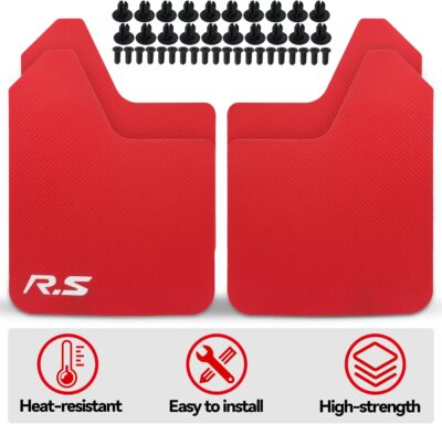 XUKEY 4pcs Red Universal Mudflaps for Car Pickup SUV Van Truck Front Rear Mud Flaps Splash Guards Mudguards with Hardware - Image 3