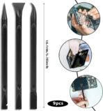 Crevice Cleaning Tool, 9 PCS Carbon Fiber Plastic Scraper Tool Car Detailing Brush Set Non-scratch Multi-purpose Scraper for Clean Small Narrow Spaces and Gaps, Remove Stickers Labels Oil Stains Dirt - Image 4