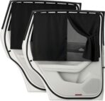 Car Window Shades, 2 Pack Magnetic Double Layer Window Shade for Baby in Car, Adjustable Privacy Blackout/See-Through Back Window Curtains for Baby Kids UV Protection