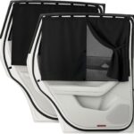 Car Window Shades, 2 Pack Magnetic Double Layer Window Shade for Baby in Car, Adjustable Privacy Blackout/See-Through Back Window Curtains for Baby Kids UV Protection