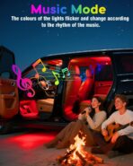 Car LED Lights Interior, RGB Under Dash Foot Well Lighting Kit with DIY Mode, Mult-Color Light for Car with APP Control and Button Control, Music Sync USB 5V DC - Image 4