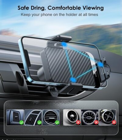 Wireless Car Charger, MOKPR 15W Fast Charging Auto-Clamping Car Charger Phone Mount Air Vent Cell Phone Holder Compatible iPhone 16/15/14/13/13 Pro/12 pro/12/11, Samsung Galaxy S23/S22/S21/S20, etc - Image 5