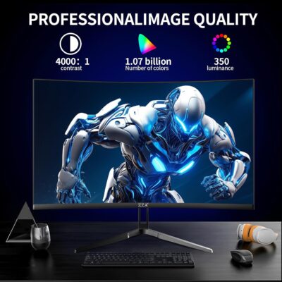 ZZA 32 Inch Gaming Monitor 160HZ,Curved Monitor 4k UHD(3840 * 2160P) VA Screen, 1500R Curved, Computer Moniter, Supports AMD Freesync, 120% sRGB, Built-in Wall Mountable Installs(HDMI 2.1/DP 1.4) - Image 3