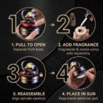 Solar Dashboard Spinner, Sun Powered Kinetic Car Decoration Diffuser, Space Theme Automotive Accessories, Spring Birthday Gift Exchange, Fragrance & Aroma Cores Sold Separately (Solarium Black) - Image 8