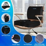 CloudBliss Lumbar Support Pillow & Seat Cushion Set for Office Chair, Desk Chair, Wheelchair & Car – Memory Foam Back Support, Ergonomic Chair Cushions, Sciatica Pain Relief, Home Essentials, Black - Image 8