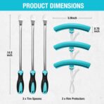 DURATECH 14.5" Steel Tire Spoons Tool Set, 24-Piece Tire Bar Removal Set with Rim Protectors, Valve Core Tools and Storage Bag, Tire Changing Iron Tool Kit for Motorcycle, Bicycle, ATV and Lawn Mower - Image 2